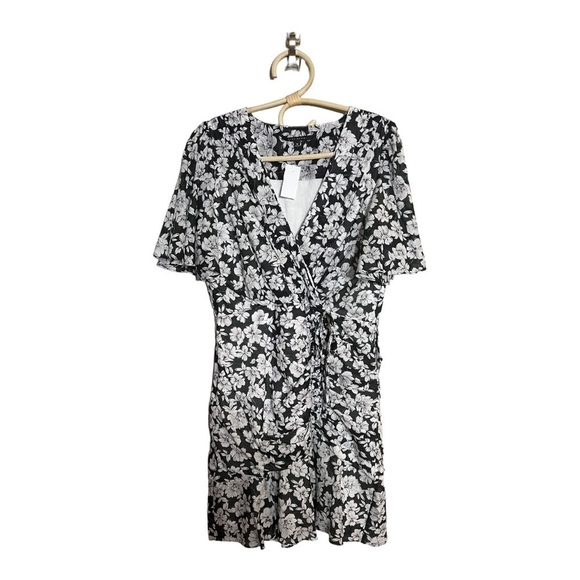 NWT Alex Marie “Suzy” Black Floral Cinched Waist Dress – 100% Cotton – Size 10 - Picture 5 of 16